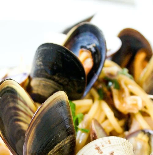 Mosselen met pasta